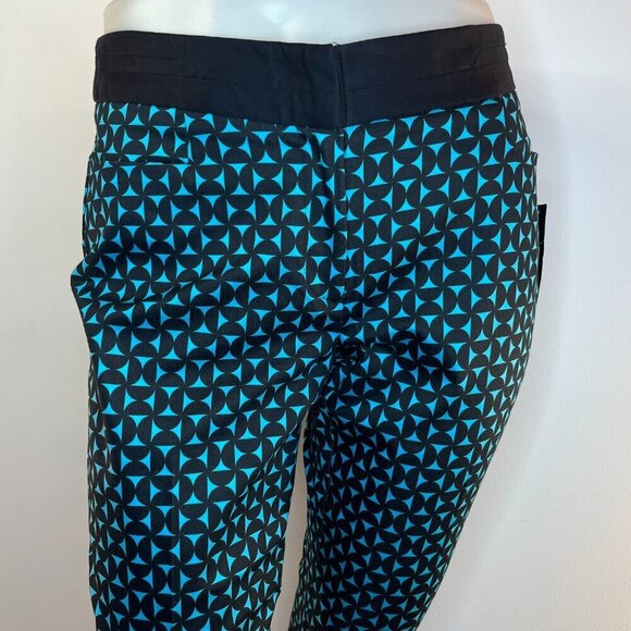 Worthington Petite Women's Blue/Black Retro Squares Cropped Pant - Size 2P - NWT - Picture 2 of 5